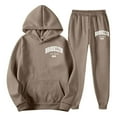 thumbnail image 3 of Hoodie Sweatshirt and Jogger Sweatpants Unisex Hoodies Tracksuit Sweatsuits for Women Set Mens 2 Piece Hooded Sweatshirts and Sweatpant Set Jogger Sweatsuits (Khaki, XL), 3 of 4