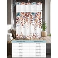 thumbnail image 6 of No Hook Cloth Fabric Shower Curtain with Snap in Liner, Brown Eucalyptus Waterproof Shower Curtains Set with See Through Top Window, Summer Botanical Weeping Pastoral Bath Curtains Shower 72"x72", 6 of 6
