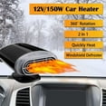 thumbnail image 4 of Car Heater 12V 150W Portable Car Heater, 2 in 1 Car Heating and Cooling Fan,Car Windshield Defroster Demister, 4 of 6