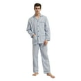 thumbnail image 2 of GLOBAL Mens 100% Cotton Pajamas Set Woven Drawstring Sleepwear Set with Top and Pants/Bottoms, 2-Piece Set, Size S, 2 of 5