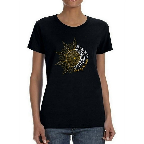 Live By The Sun Design Women T-Shirt, Female x-Large