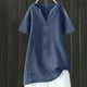 thumbnail image 2 of Blusas para mujer,Blusa informal de verano para mujer, con cuello en V, manga corta, mezcla de algodón y lino, ideal para el hogar, sopatenor, 2 of 7