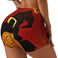 thumbnail image 2 of Kdxio Halloween Pumpkin Print Workout Shorts for Women Seamless Soft Smooth Gym Yoga Scrunch Active Shorts, 2 of 9