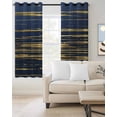 thumbnail image 2 of Blue Yellow Striped Blackout Curtains for Bedroom Living Room Darkening Curtains 90 Inch Modern Abstract Art Stripes Black Out Window Curtain Privacy Window Treatment Grommet Drapes 52"x90"x2, 2 of 9