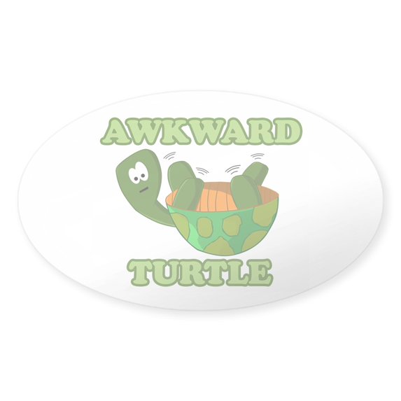CafePress - Awkward Turtle - Sticker (Oval)