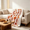 thumbnail image 4 of Donemore Pumpkin Plush Throw Blanket Soft Cozy Fall, Warm Sherpa Fleece Sofa Bed Cover for Autumn, Holiday Themed Blanket for Couch Living Room, Lightweight Microfiber, 4 of 6