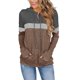 thumbnail image 1 of Puntoco Mujer Casual Pacthwork Manga Larga Sudaderas Cordón Pullover Capucha tops Blusa Puntoco Puntoco-1047, 1 of 4