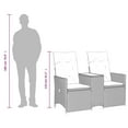 thumbnail image 2 of vidaXL Reclining Garden Sofa Grey, 2 of 2