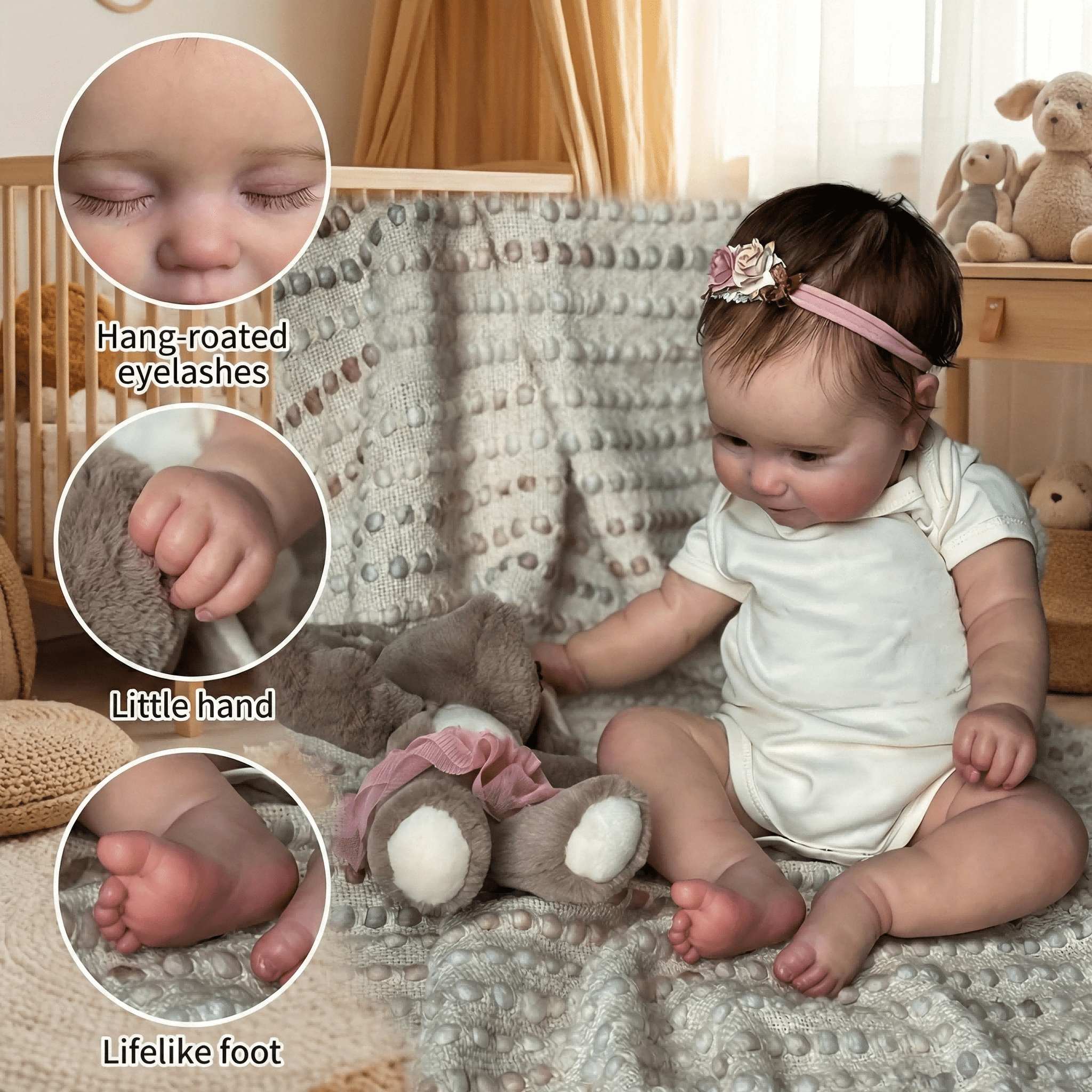 Dayoff Kids Lifelike Reborn Baby Dolls - 19 Inch Realistic Baby Doll (No Accessories) For Kids Age 3+