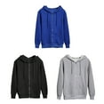 thumbnail image 7 of Men's Spring Autumn Casual Sweatshirt Fleece Hoodie Zip-up Jacket(Gray,M), 7 of 7