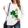 thumbnail image 4 of UngA St Patricks Day Shirt Women Lucky Shamrock Long Sleeve Tshirt Saint Patricks Day Green Clover Tee Top,Size S, 4 of 8