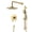 Brushed Gold, variant on sumerain Brushed Nickel Rainfall Bathroom Shower System, Wall Mounted Slide Bar Shower Faucet Set with Shower Head and Handheld, Valve and Trim Kit Included