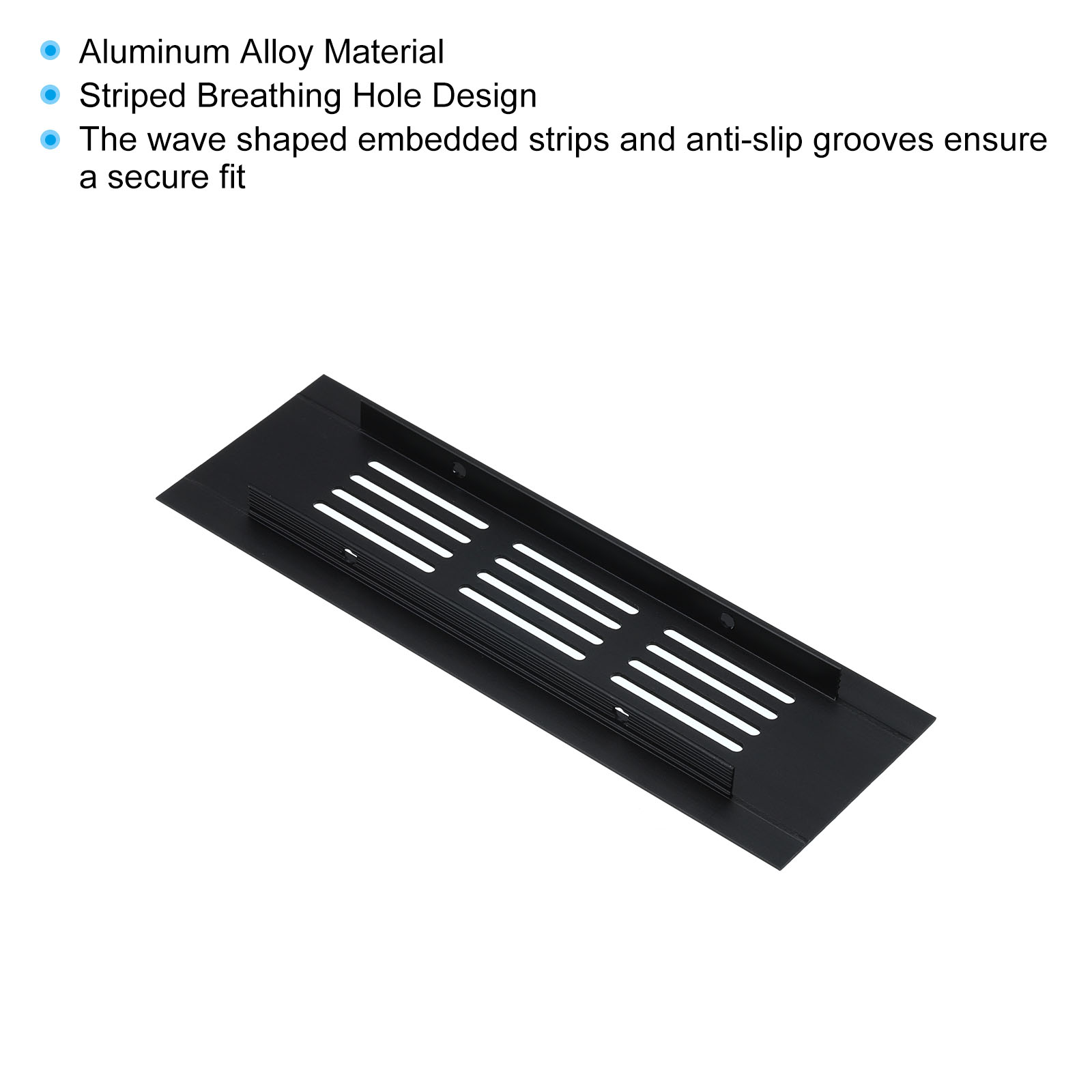 Uxcell 6"x2" Rectangle Air Vent Cover 2pcs Door Grille Ventilation Cover Louvered with Screws for Cabinet Black