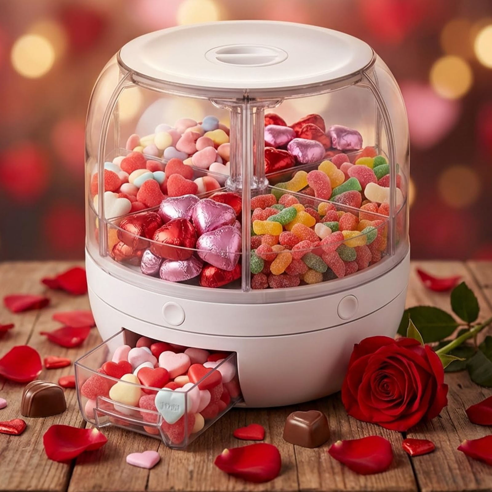 RZDLIZJ Valentine Candy Dispenser Gift Mini Gumball Vending Machine Grain Dispenser with Lid Automatic Snack Jelly Bean Holder Plastic Jar Container with Lid for Kids Classroom Party Home