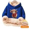 thumbnail image 4 of Big Girls Hoodies Sweatshirts Girls Lined Hoodie Cute Print Sweatshirt Warm Pullover Top Cozy Youth Outerwear Navy 13T-14T, 4 of 5