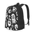thumbnail image 1 of Disketp Black White Spooky Ghosts Mochila Minimalista de Gran Capacidad, Mochila de Viaje para Escuela, Trabajo o Uso Diario, 1 of 6