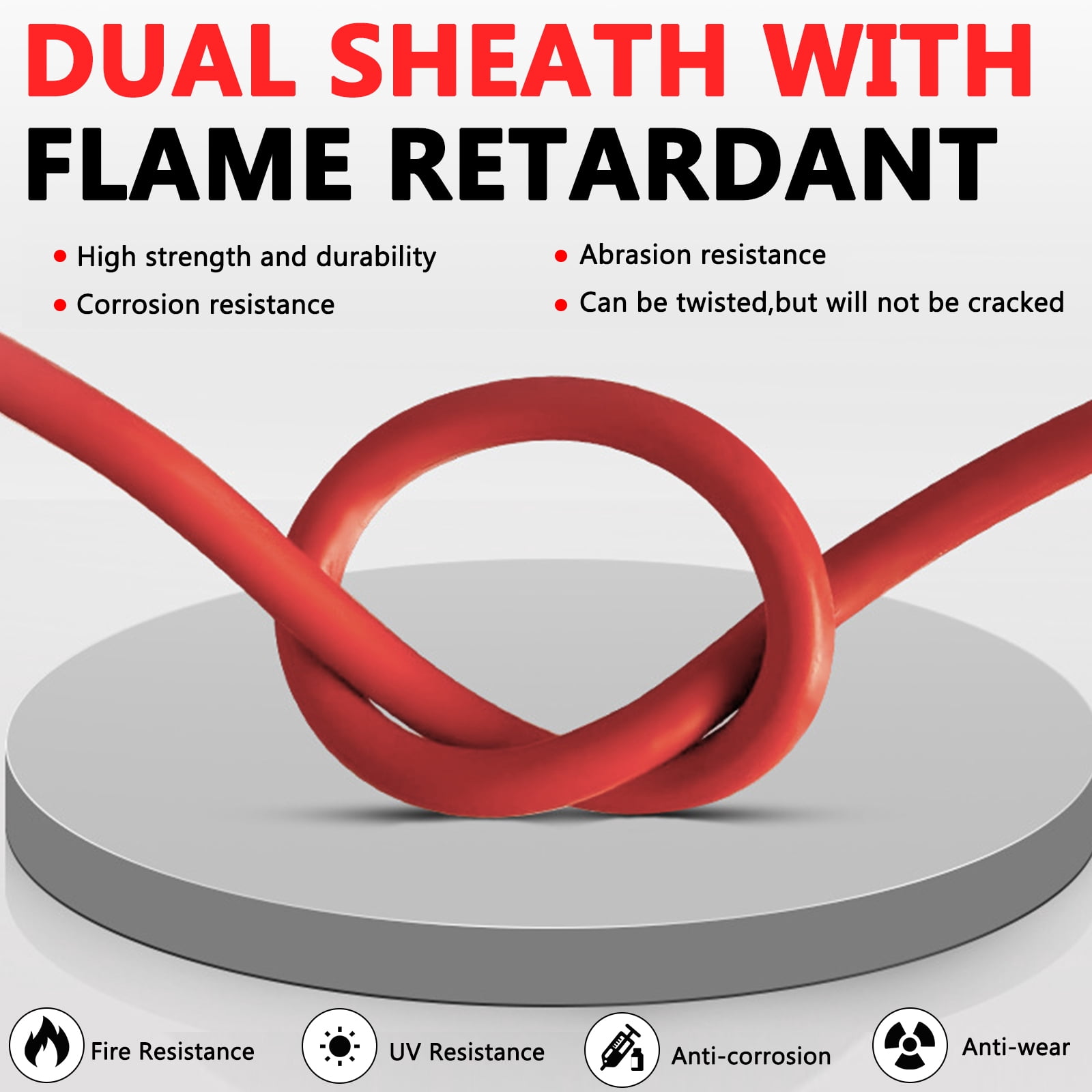 Solar Panel Extension Cable 30FT 10AWG, 6mm² Solar Extension Cable Wire with Female Male Waterproof Connectors for RV, Photovoltaic Systems