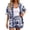 A1#-Navy, variant on Women Floral Print Short Sleeve Shorts Set - Tie Waist Two Piece Outfit, Summer Beachwear(Navy-XS)