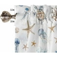 thumbnail image 5 of Coastal Ocean Window Curtains 63 Inch Length, Summer Beach Nautical Rod Pocket Kitchen Window Treatments Drapes for Bedroom, Cafe, Living Room, 2 Panels, 42 W x 63 L, 5 of 5