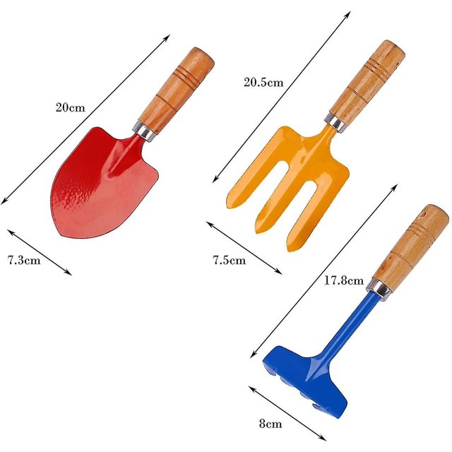 Juego de herramientas de jardinería de 3 piezas de acero inoxidable para granja, plantas de jardín de interior y exterior LingWen 8390606658463