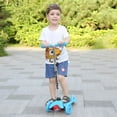 thumbnail image 2 of CIPACHO 24" Kids Scooter with 4 Adjustable Height, Kick Scooter for Kids Extra-Wide Deck with Brake and 3 PU Flashing Wheels, Over 3 to 10 Years Old, Blue, 2 of 8