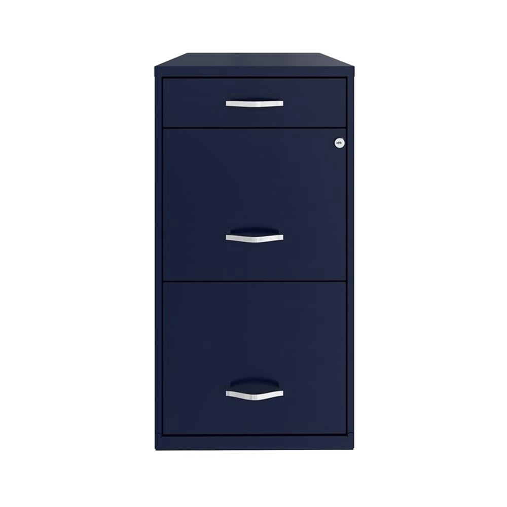 UrbanPro Metal Navy Filing Cabinet Vertical 3-Drawers 27.32" Assembled