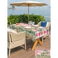 thumbnail image 5 of Outdoor Tablecloths with Umbrella Hole & Zipper, Eucalyptus Trucks Rectangle Tablecloth 60x120 Inch, Spring Rustic Floral Wooden Red Plaid Waterproof Table Cloth, Patio/Pool/Picnic Table Covers, 5 of 8