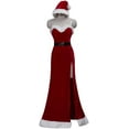 thumbnail image 2 of Women's Jessica Rabbit Christmas Red Sexy Dress with Hat, 2 of 6