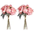 thumbnail image 1 of Flores artificiales ICBOX de peonías rosas, 2 ramos de 14 cabezas, 1 of 7