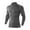 Gray, variant on Men's Fleece-Lined Compression Shirt Mock Neck Long Sleeve Stretch Athletic T-Shirt Slim-Fit Warm Activewear for Workouts