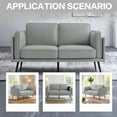 thumbnail image 6 of 60" Modern Sofa Couch Faux Leather Loveseat for Living Room, Small Couches for Small Spaces,2 Seater Sofa with Detachable Cover/Easy to Install(Light Grey), 6 of 7