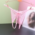 thumbnail image 4 of Lingerie for Women Embroidered Hollow Butterfly Low Waist Underpants Open Cut Pearl Massage Thong Underwear Babydoll Breathable Panties, 4 of 4