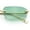 Gold - Green, variant on Luxury Gangster Rimless Jaguar Head Hinge Showy Sunglasses Gold - Clear