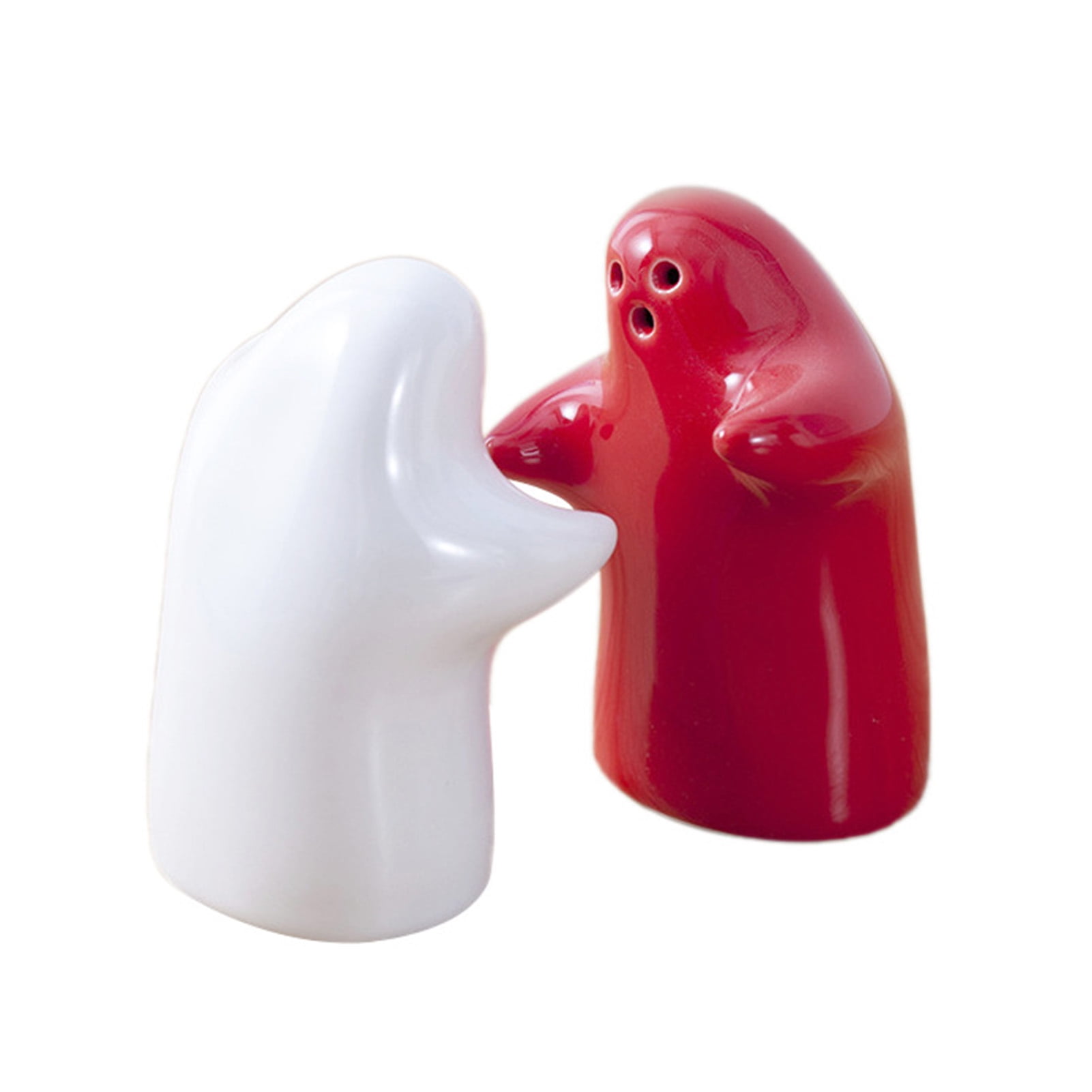 GIFZES 2Pcs Salt Shaker to Use Easy to Refill Ceramic Hugging Salt