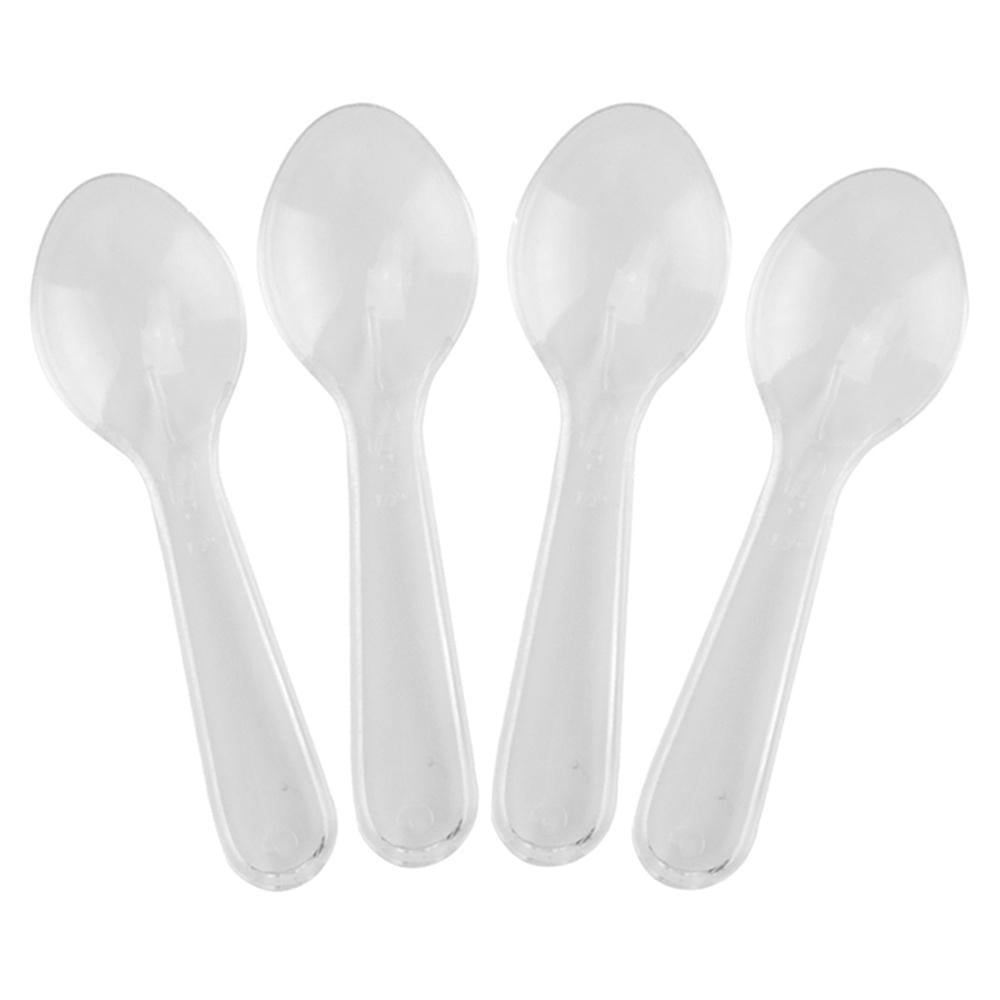 [3,000 Count] Clear Mini Disposable Tasting Spoons 3 in. Plastic Sampling Spoons Small