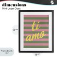 thumbnail image 4 of Stupell Industries Mid-Century Ti Amo Pink Green Stripes Black Framed Print Under Glass, 13 x 16, by SD Graphics Studio, 4 of 8