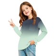 thumbnail image 5 of Girls' shirt Long Sleeve Crewneck Gradient Tops Casual Soft Baggy Pullover Sweatshirt for Kids, 5 of 6