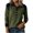 Army Green, variant on Women's Corduroy Shacket Long Sleeve Tops, V Neck Button Collar Patchwork Shirt for Women, Contrast Ribbed Cuffs Casual Spring Fall Blouse Beige L