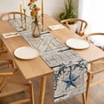 thumbnail image 3 of Table Runner 72 Inches Long for Kitchen Dining, Texas Star Vintage Dresser Scarf Farmhouse, Dining Table Decorations for Wedding/Parties, Retro Navy Blue Berry Wooden 16 x 72 In, 3 of 8