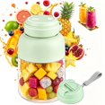 thumbnail image 1 of Green 44oz (1300ml) Portable Cordless Blender, 3-Speed Adjustable with 38 Sharp Stainless Steel Blades, Dual Leakproof Lids & Handle, Perfect for Making Smoothies, Juices & Milkshakes, Ideal for, 1 of 6