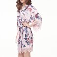 Clearance YOKIUYI Women Simulation Silk Print Bride Robe Fashion Gown