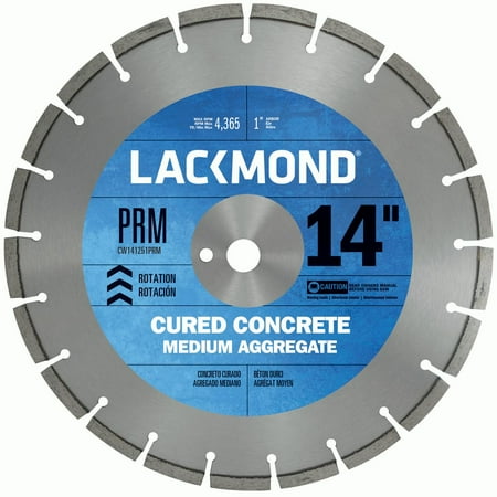 14' Premium Concrete - Lackmond Premium CW20 Series Wet Cut Diamond Blade for Cured Concrete, 14-Inch by .125 by 1-Inch