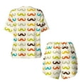 thumbnail image 5 of Picia Colorful Mustache Pajamas Sets for Women Soft Short-Sleeved Pjs with Lounge Shorts Two Piece Sleepwear-Small, 5 of 9