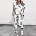 thumbnail image 2 of Women's 2 Piece Tracksuit Crewneck Long Sleeve Tops Pulover Drawstring Long Sweatpants Sport Outfits Sets Lounge Sets, 2 of 7