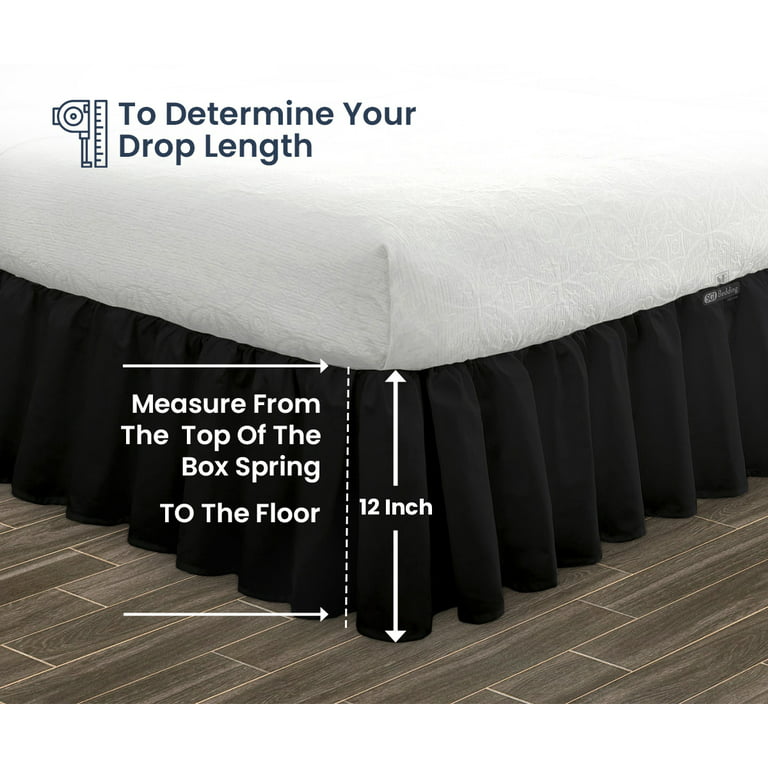 SGI Bedding 12 Drop Queen Size Moss Solid Bed Skirt Split Corner Dual Tone  Microfiber 