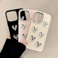thumbnail image 2 of Handmade 3D Pleated Love Heart Plated Silver Solid Color Soft  for iPhone Case (Black,iPhone 12 Pro Max), 2 of 6