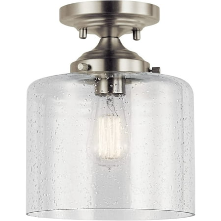 

YIGOU Winslow 8.5 1 Light Semi Flush with Clear Seeded Glass in Brushed Nickel