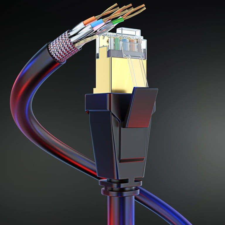 2-Pack Cat8 Ethernet Cables 6FT - 40Gbps 2000MHz Shielded LAN Cables Gold Plated