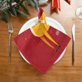 thumbnail image 2 of Napkin Satin Napkin 20*20 Inchx4 Kitchen Towel Dinner Plate Towel Decorative Towel Napkin Tea Towel Suitable For Kitchen Table Yellow Christmas Deer Beautiful, 2 of 8
