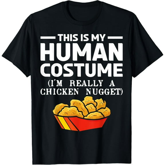 men and women can wear，Fast Food Costume Gift Funny Foodie Tasty Chicken Nugget T-Shirt